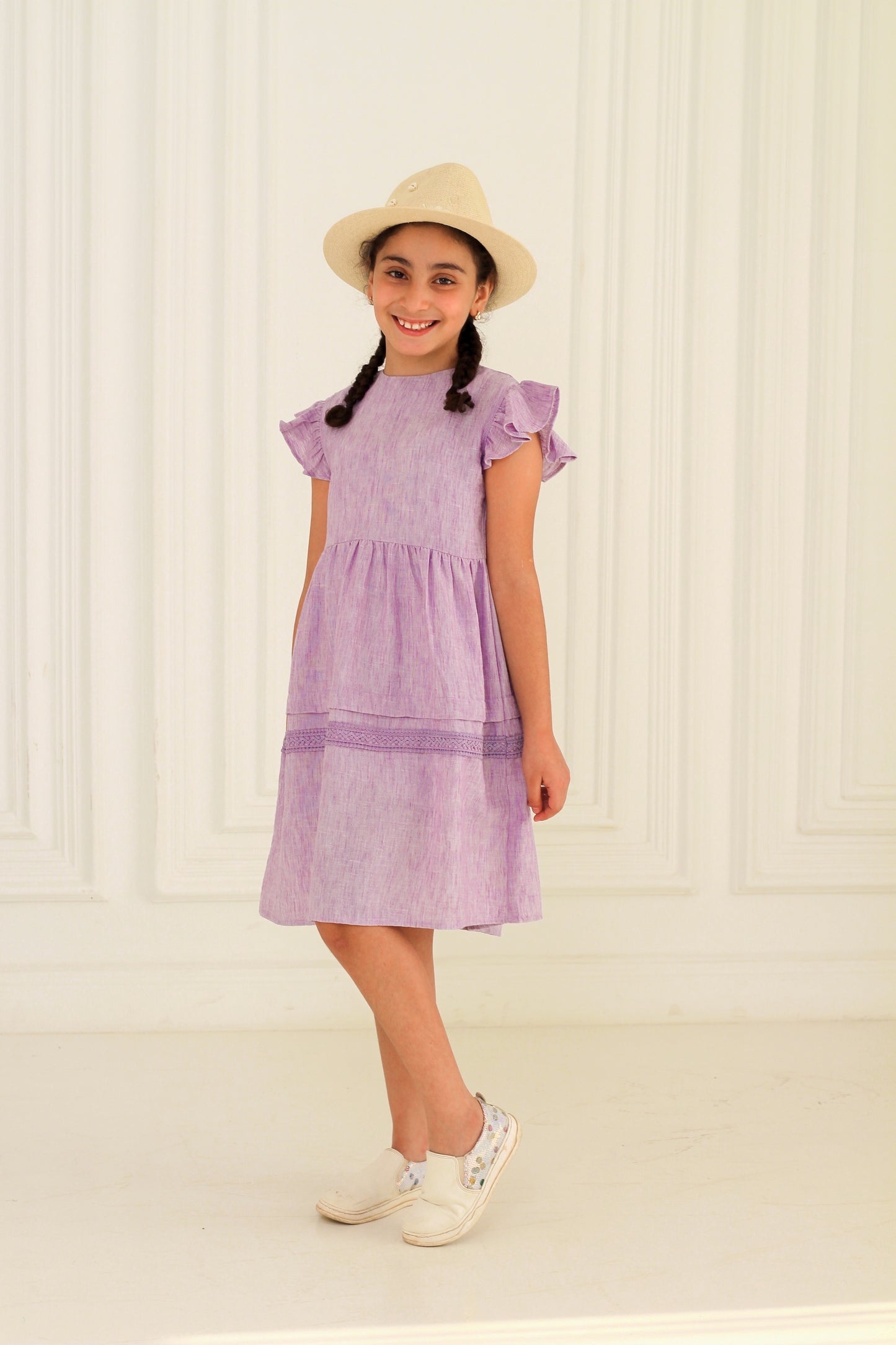 فستان كتان بناتي