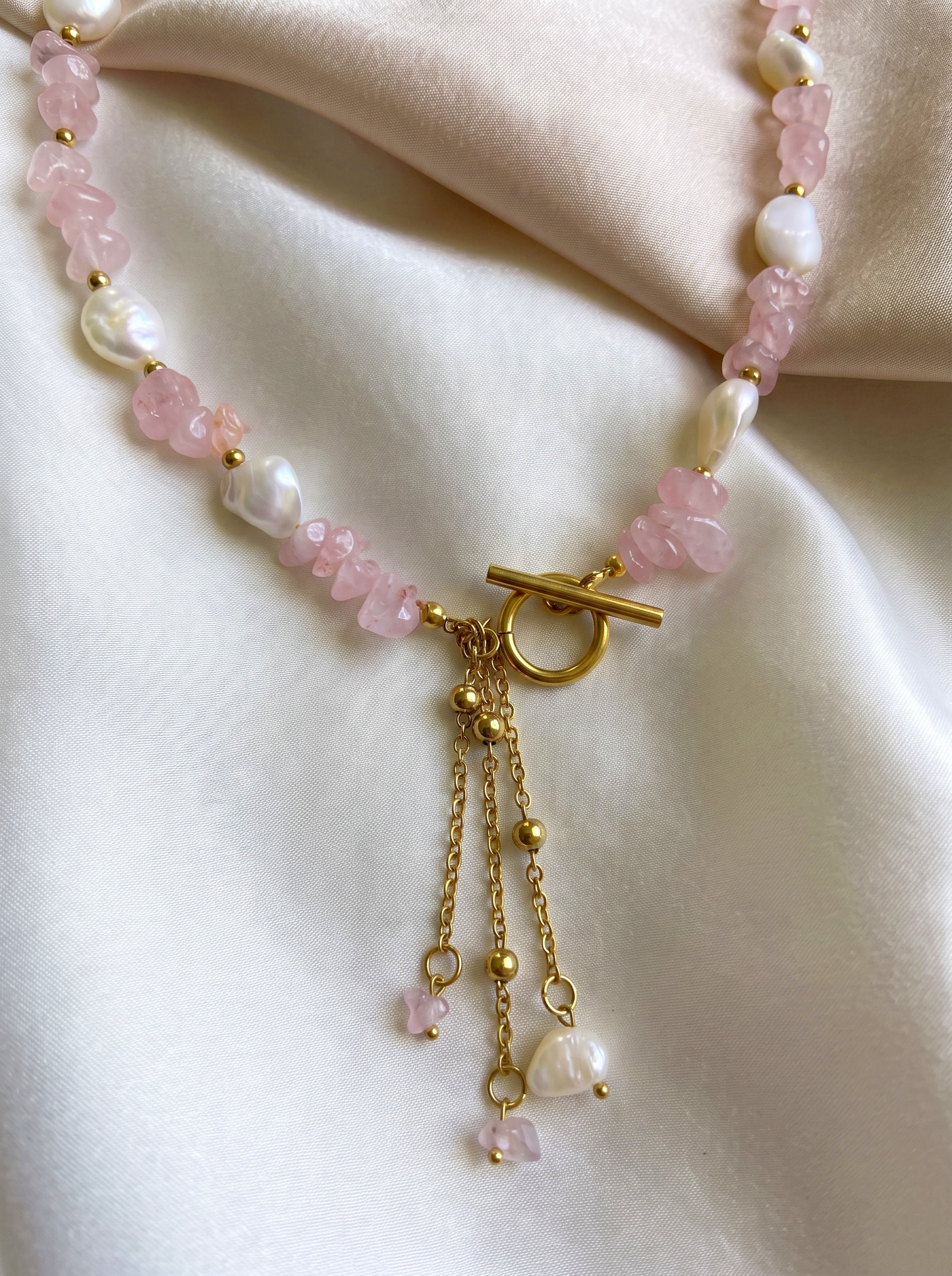 Pearls and Rose Quartz Necklace