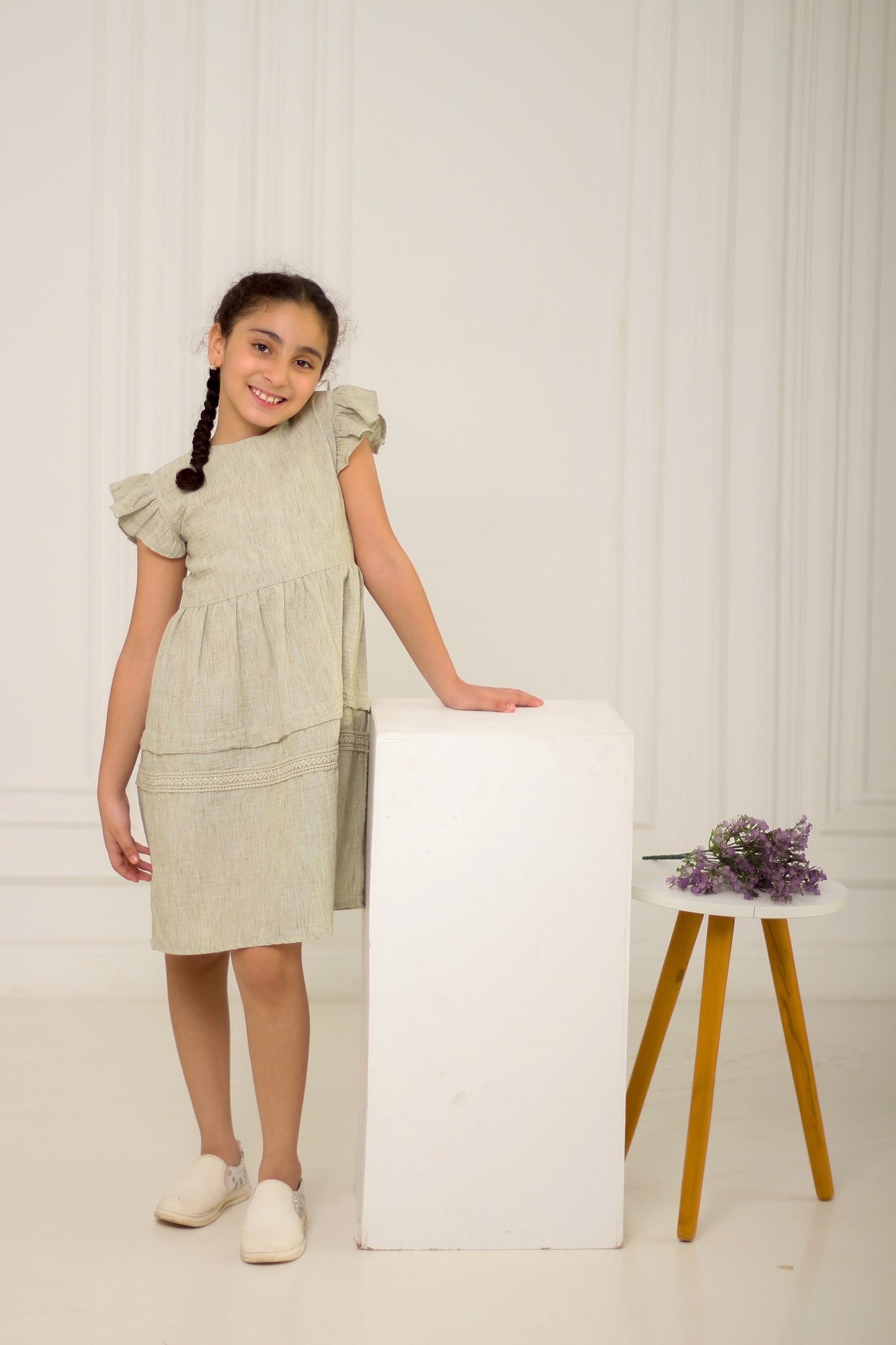 فستان كتان بناتي