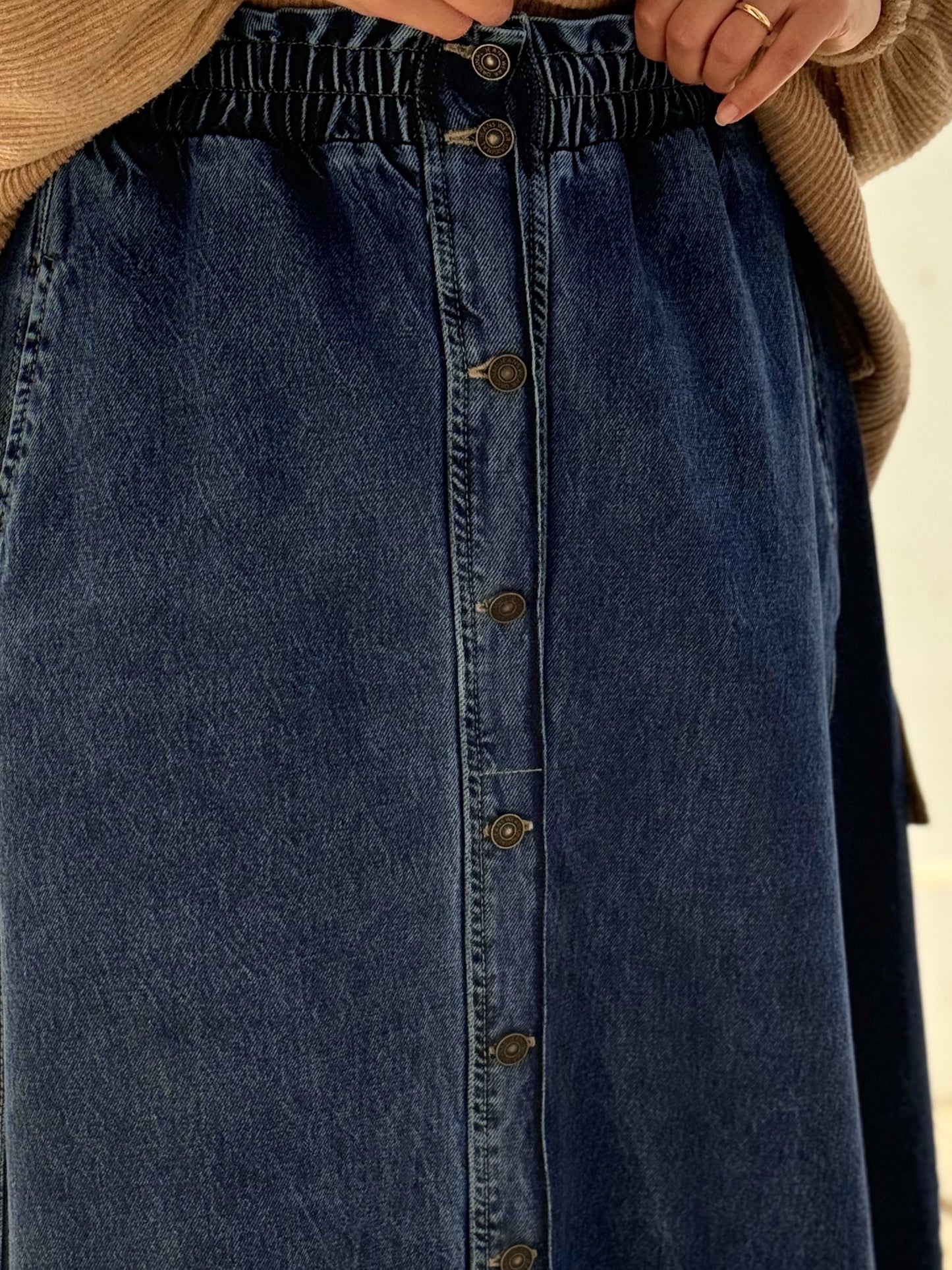Premium Denim Skirt with buttons