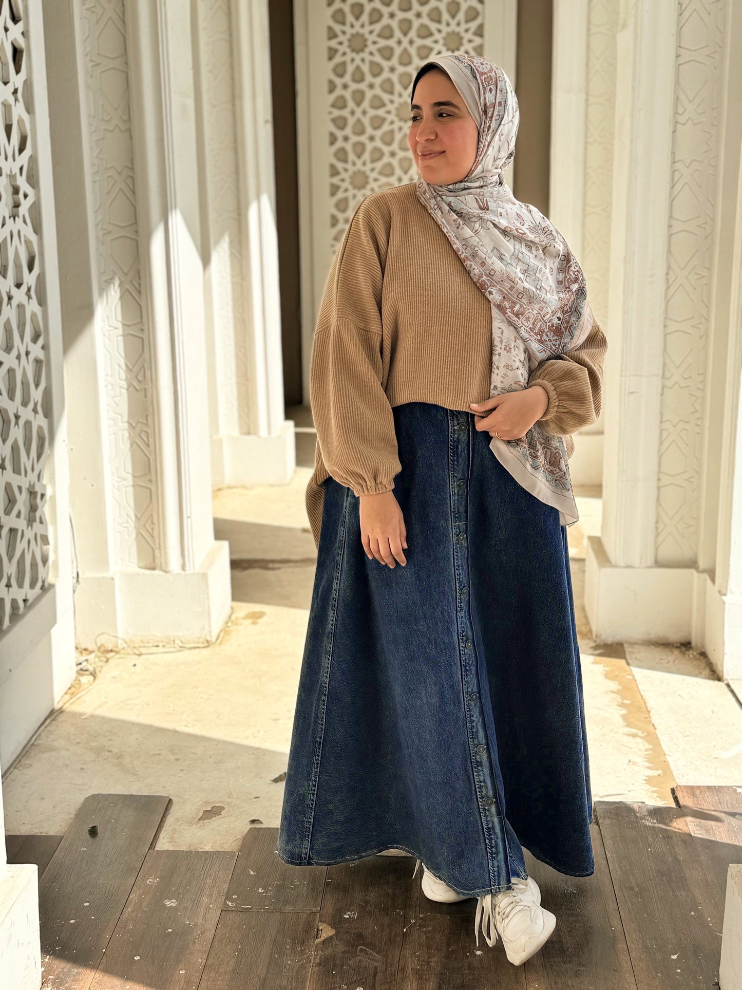 Premium Denim Skirt with buttons