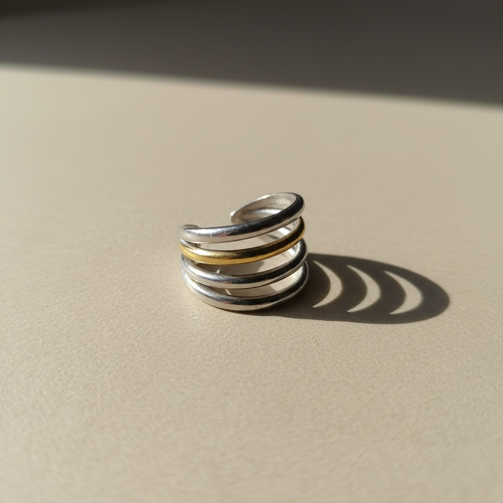 Lines Stainless Steel Ring