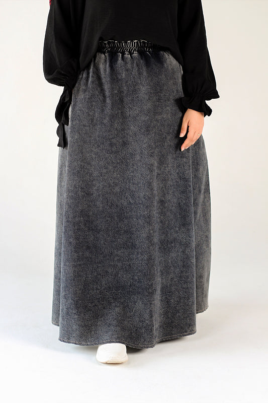 Gray Premium Denim Skirt
