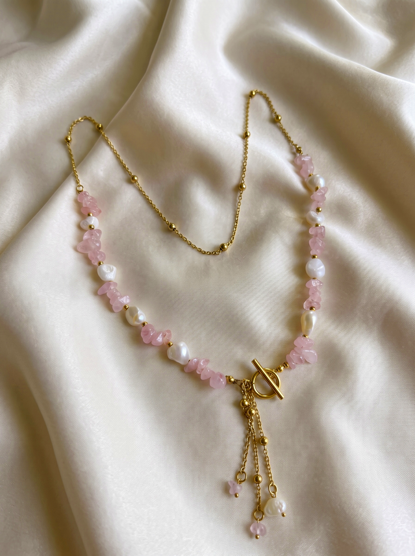 Pearls and Rose Quartz Necklace