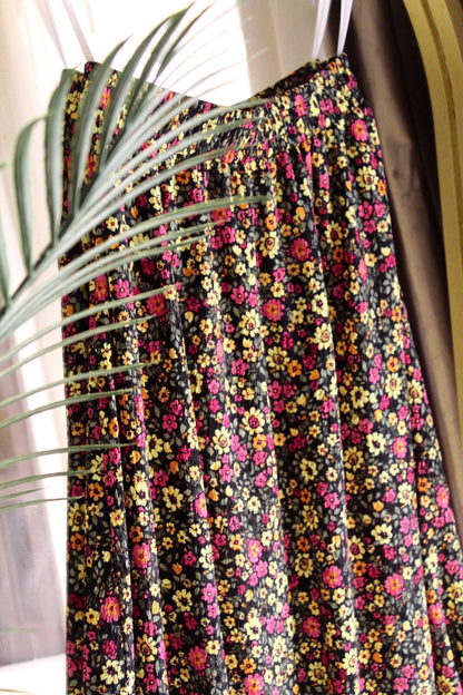 Floral Skirt - Black