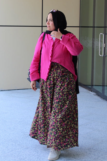 Floral Skirt - Black