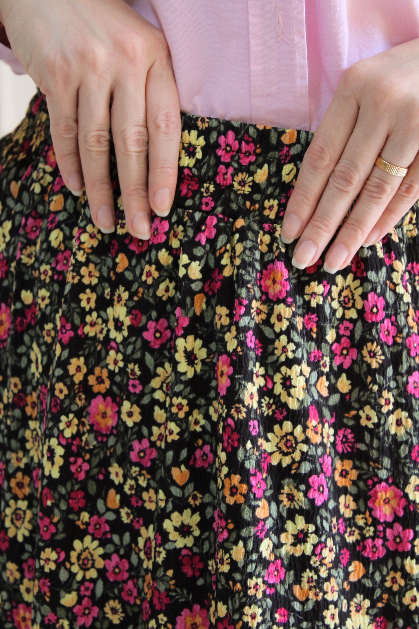 Floral Skirt - Black