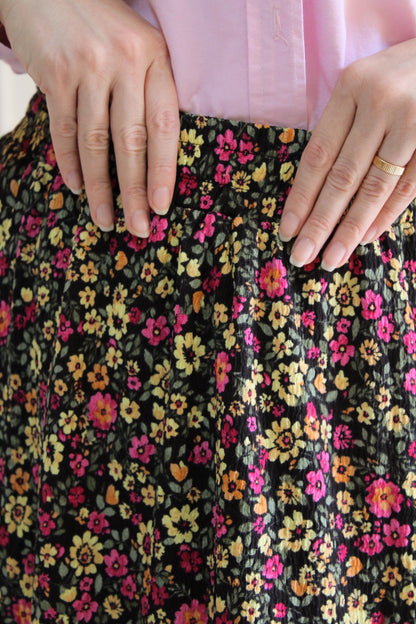 Floral Skirt - Black