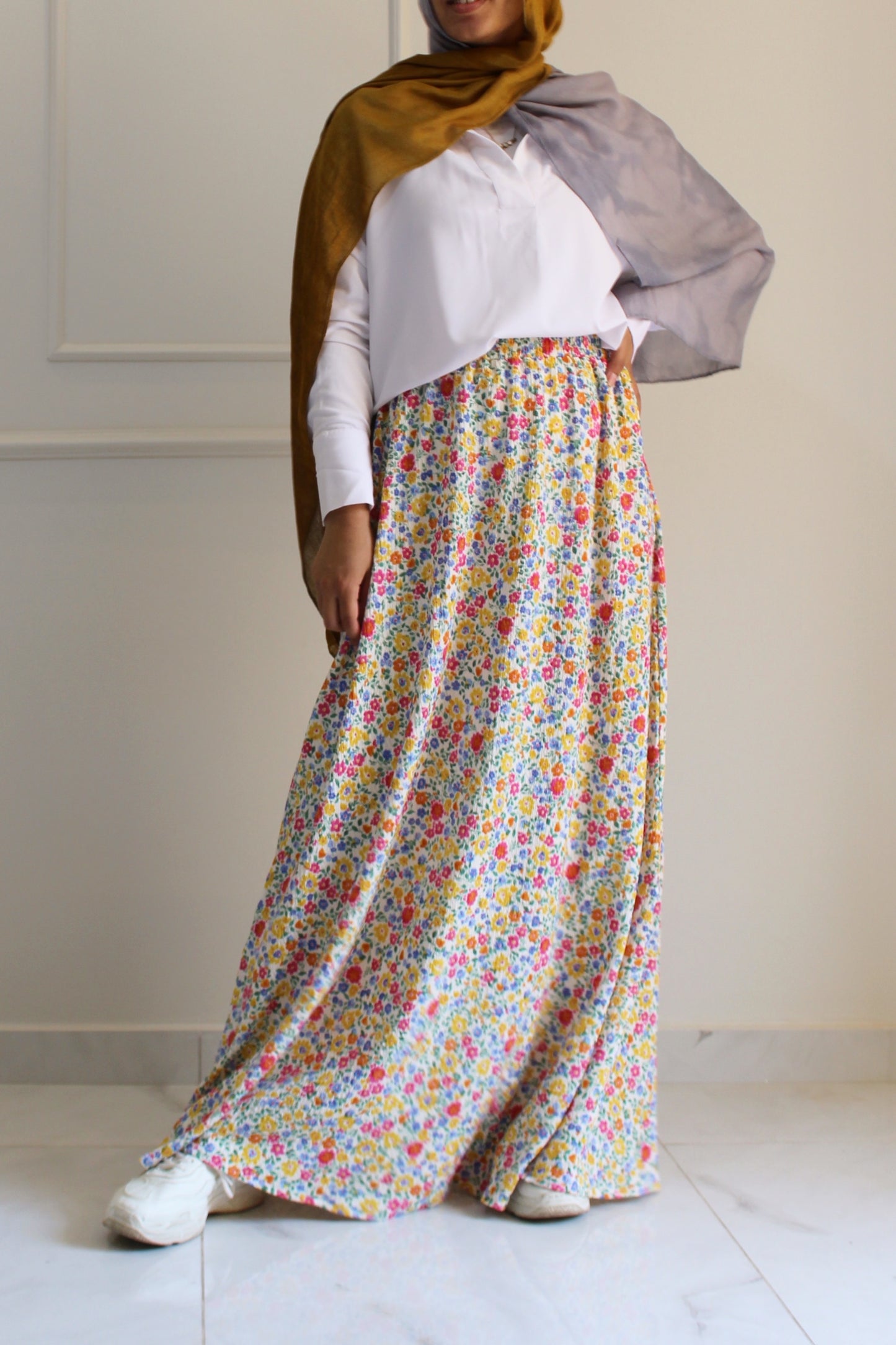 Floral Skirt - Off White