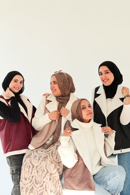 Leather Vest with Fur