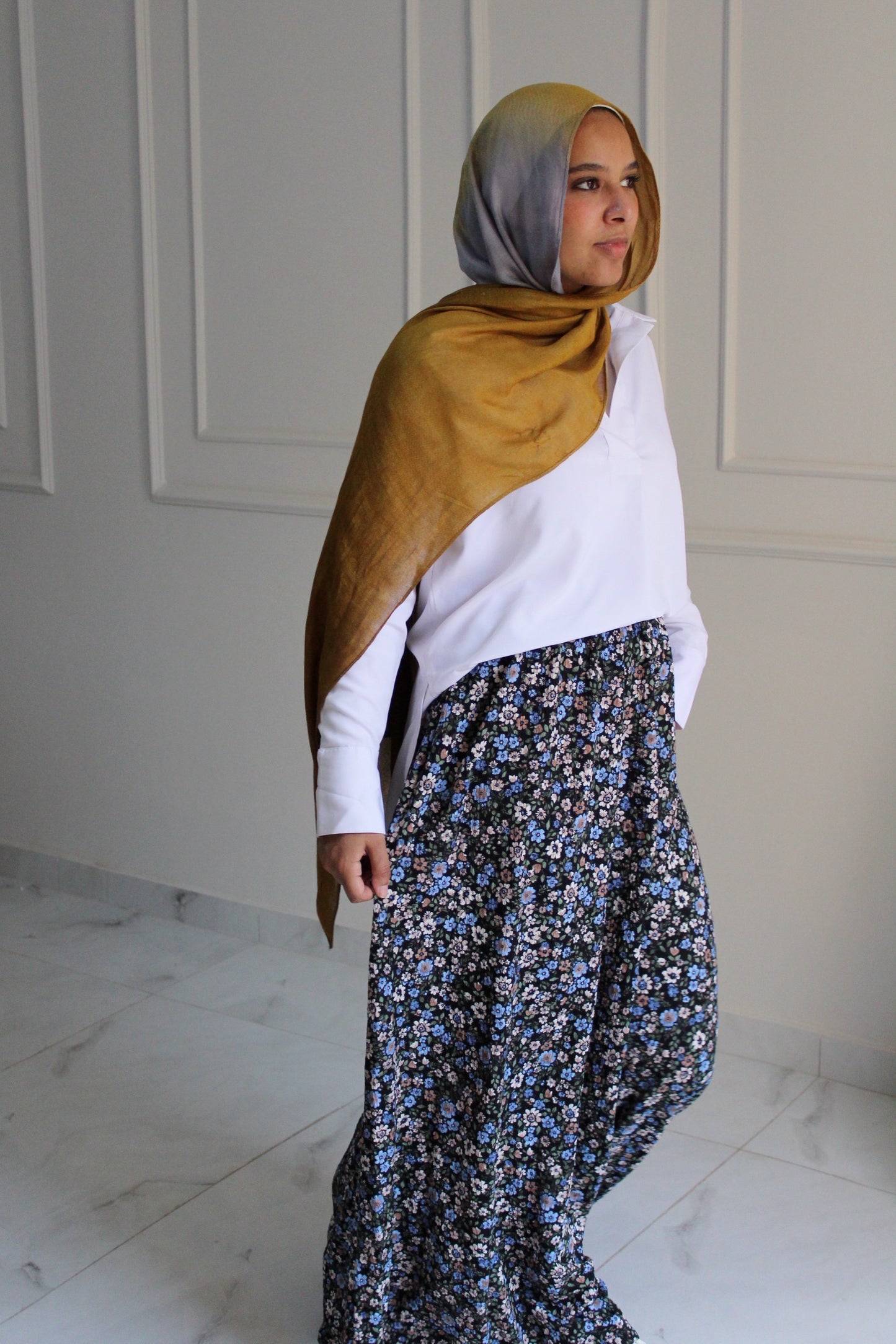 Floral Skirt - Blue