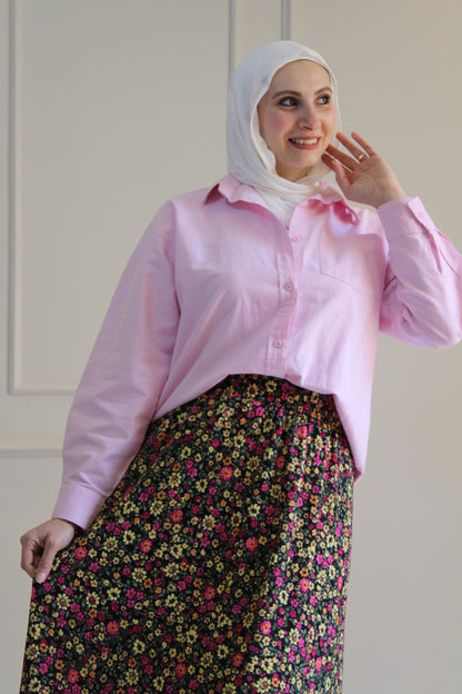 Floral Skirt - Black