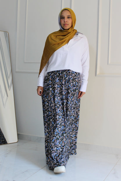 Floral Skirt - Blue