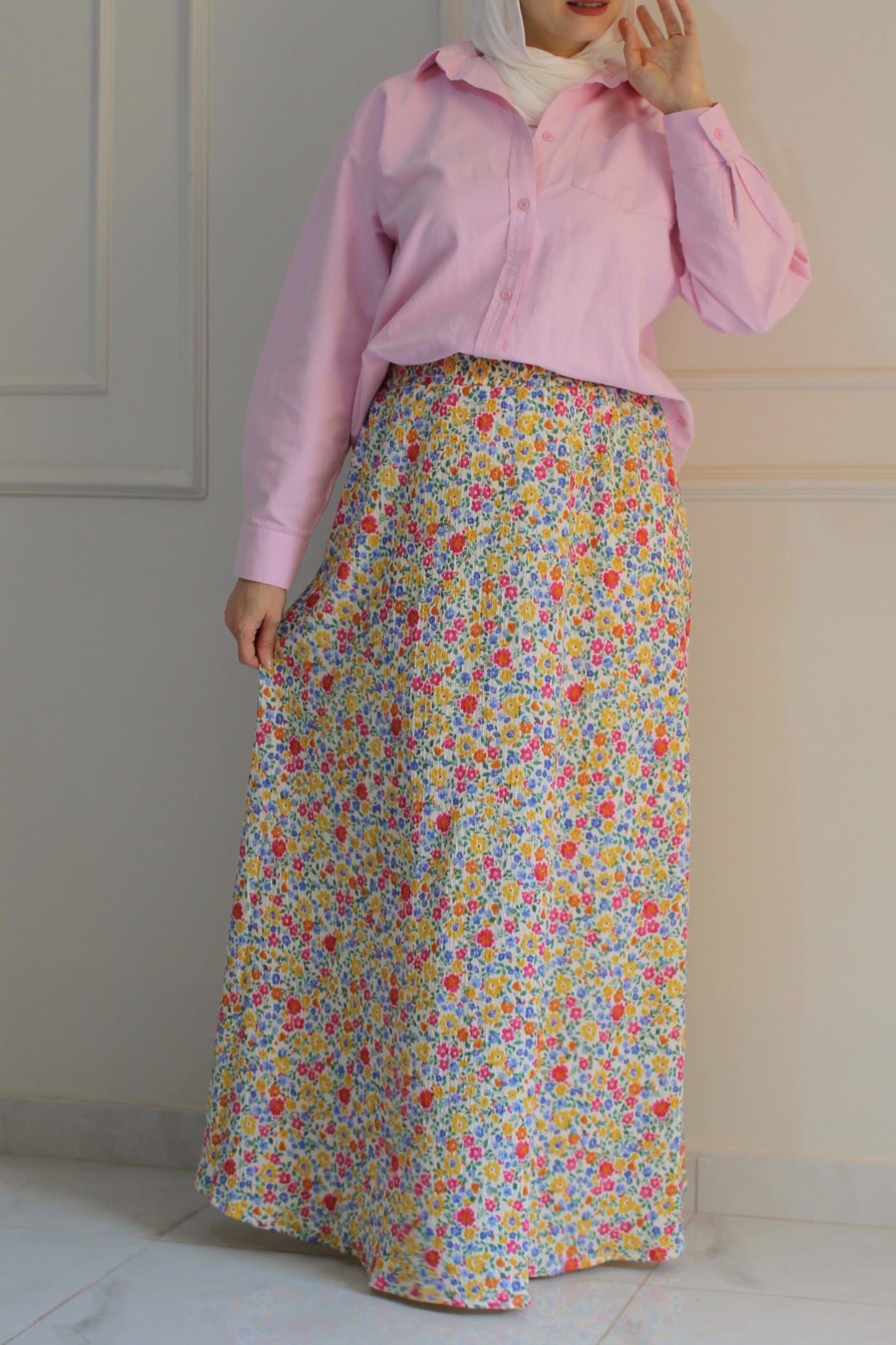 Floral Skirt - Off White