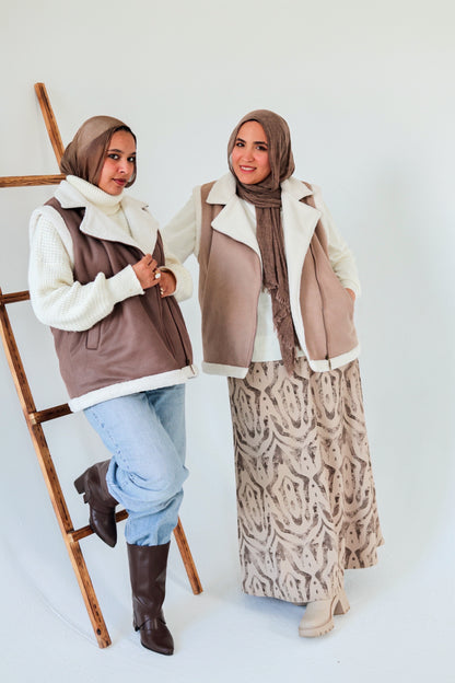 Leather Vest with Fur