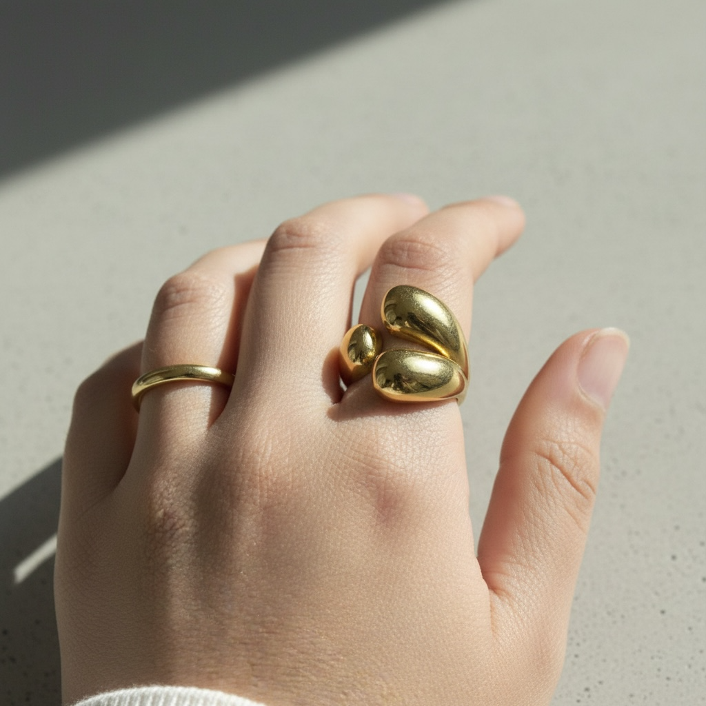 Triple Dome Stainless steel Ring