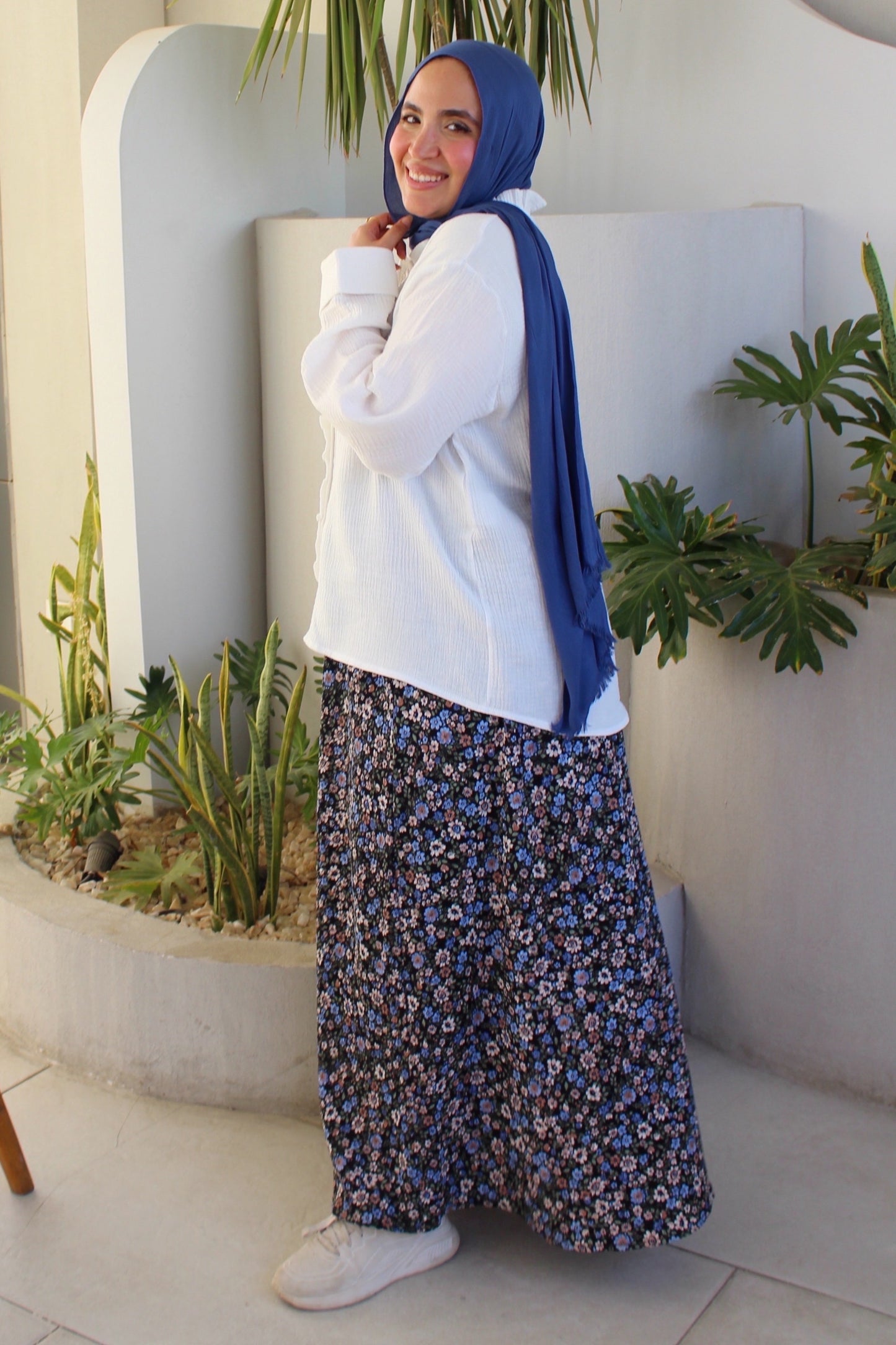 Floral Skirt - Blue