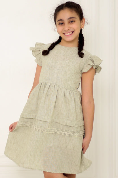 فستان كتان بناتي