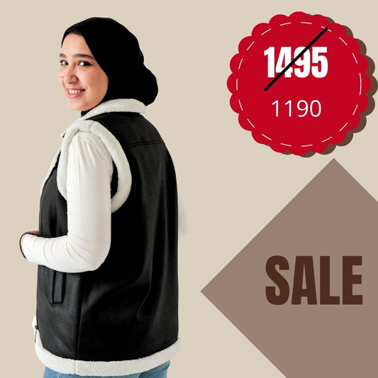 Leather Vest with Fur