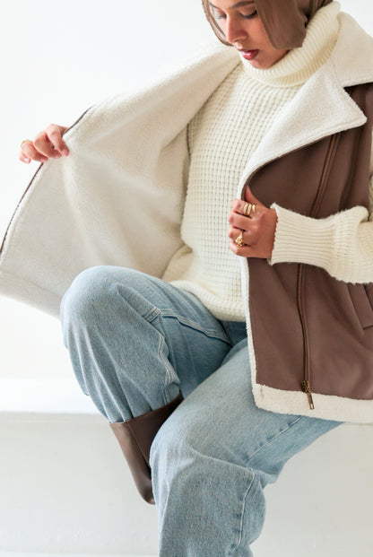 Leather Vest with Fur