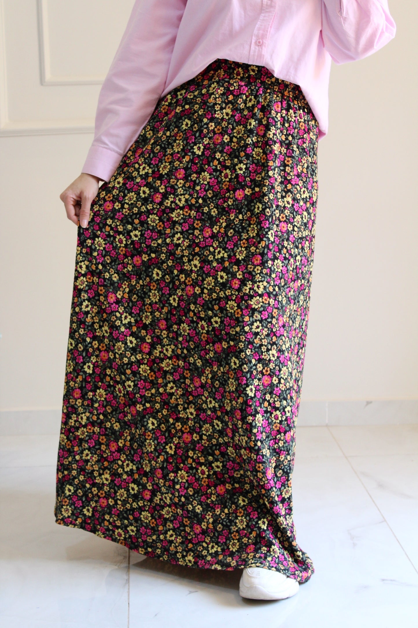Floral Skirt - Black