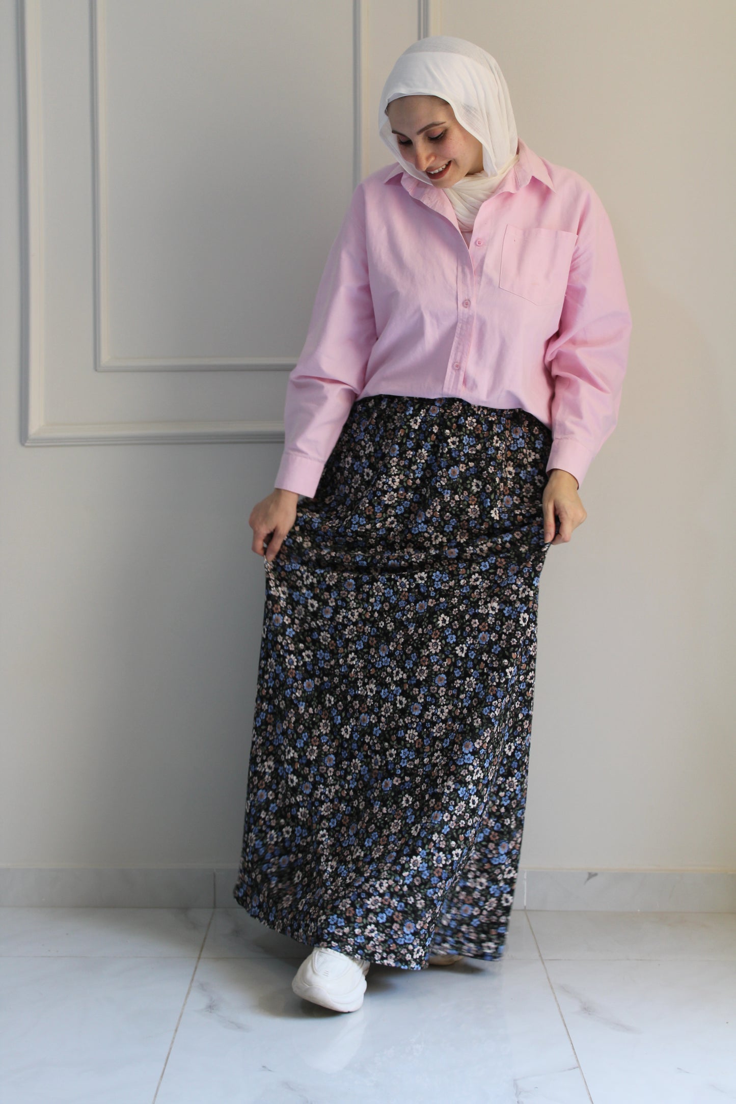 Floral Skirt - Blue