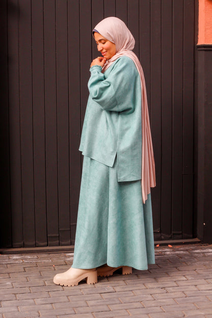 (Blouse Only) Suede Elegance