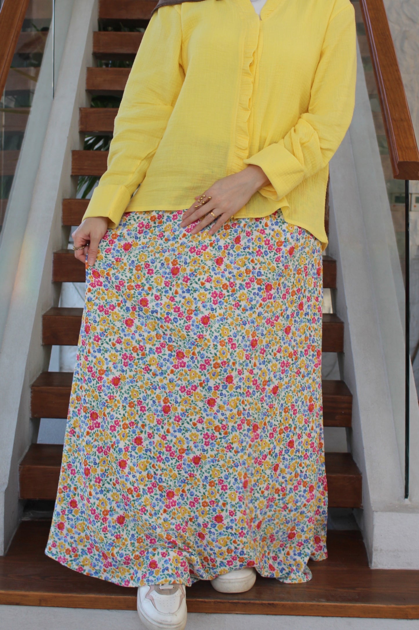 Floral Skirt - Off White