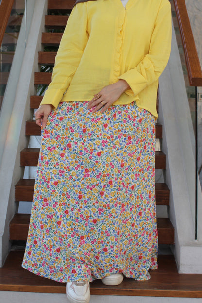 Floral Skirt - Off White