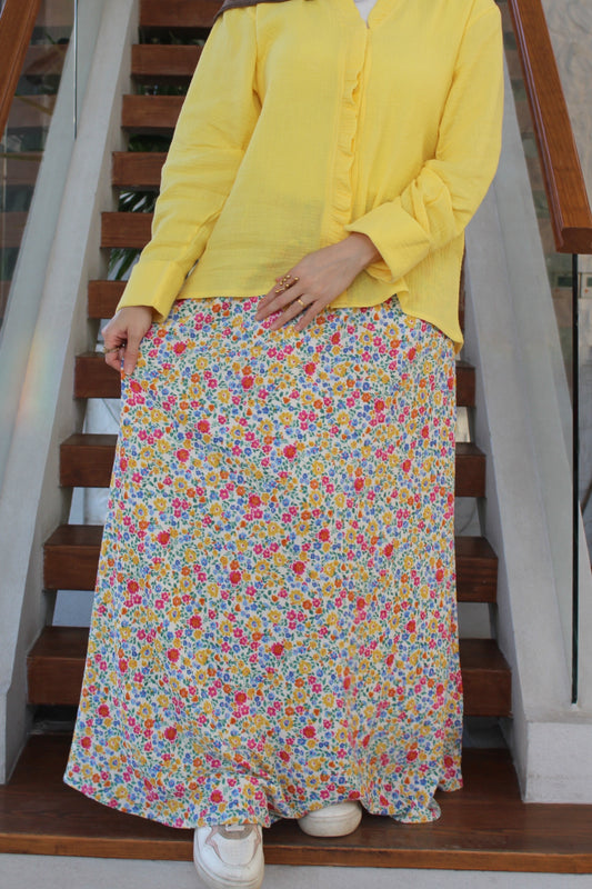 Floral Skirt - Off White