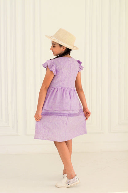 فستان كتان بناتي