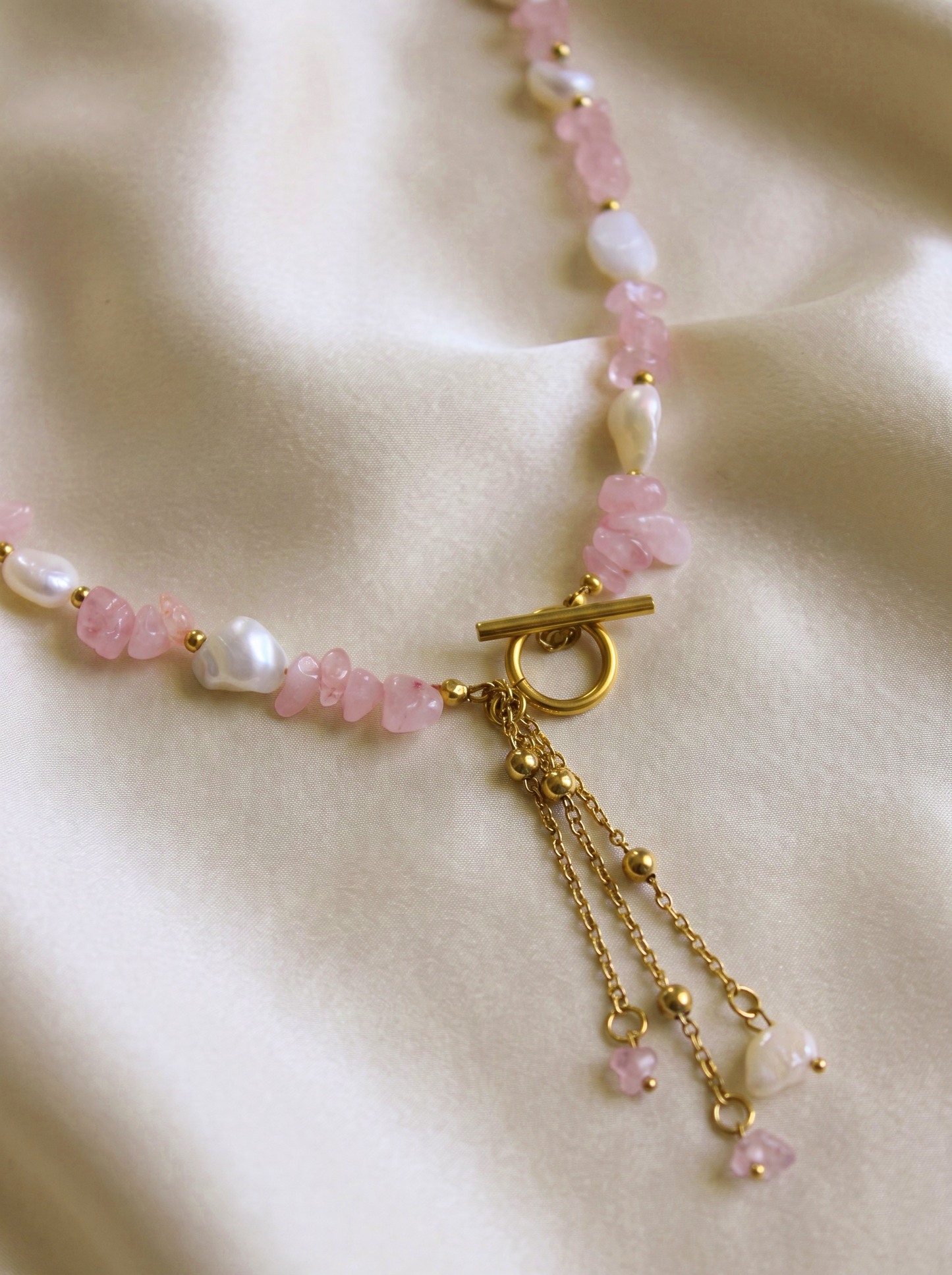 Pearls and Rose Quartz Necklace