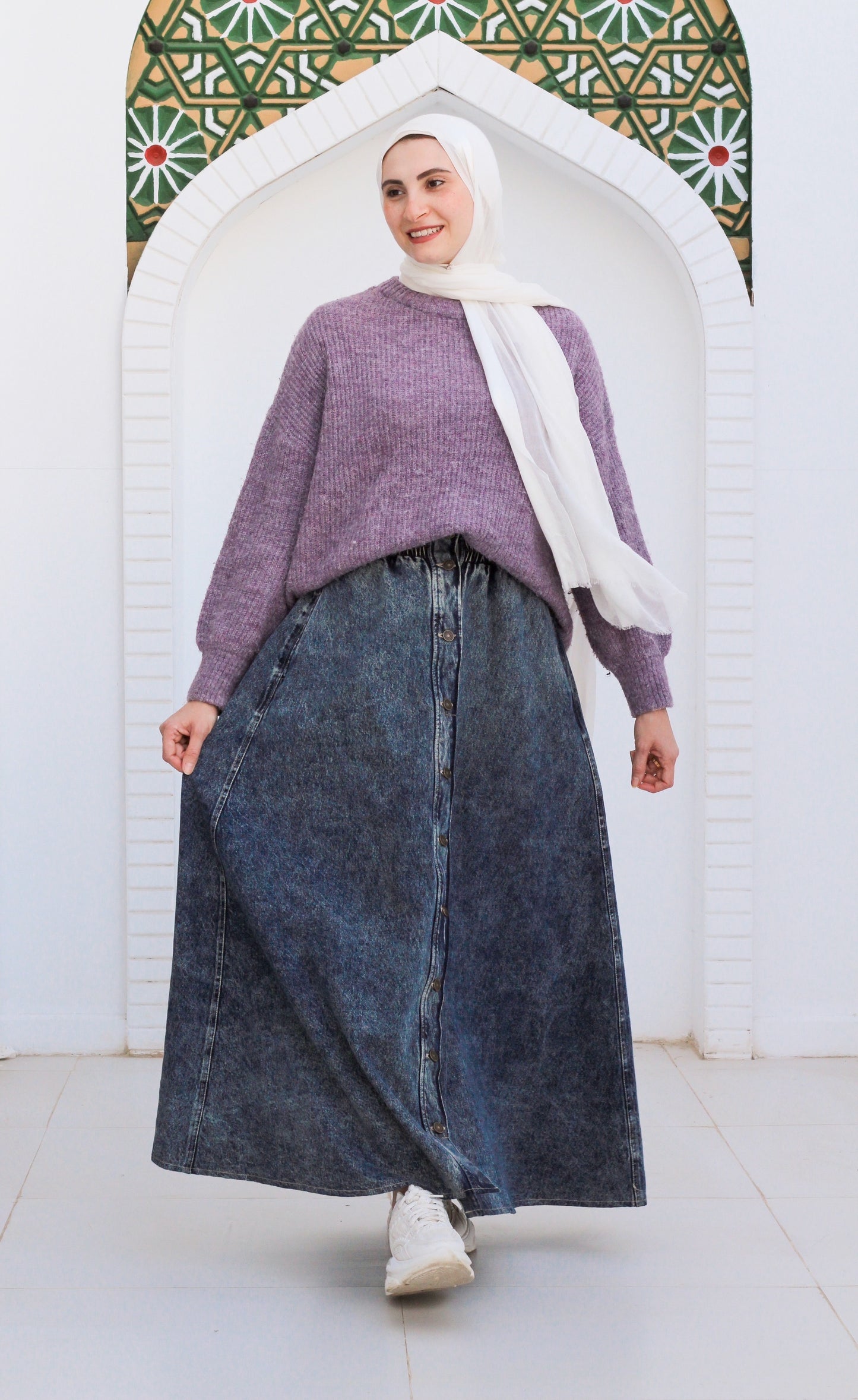 ( Big Size ) Premium Denim Skirt with buttons