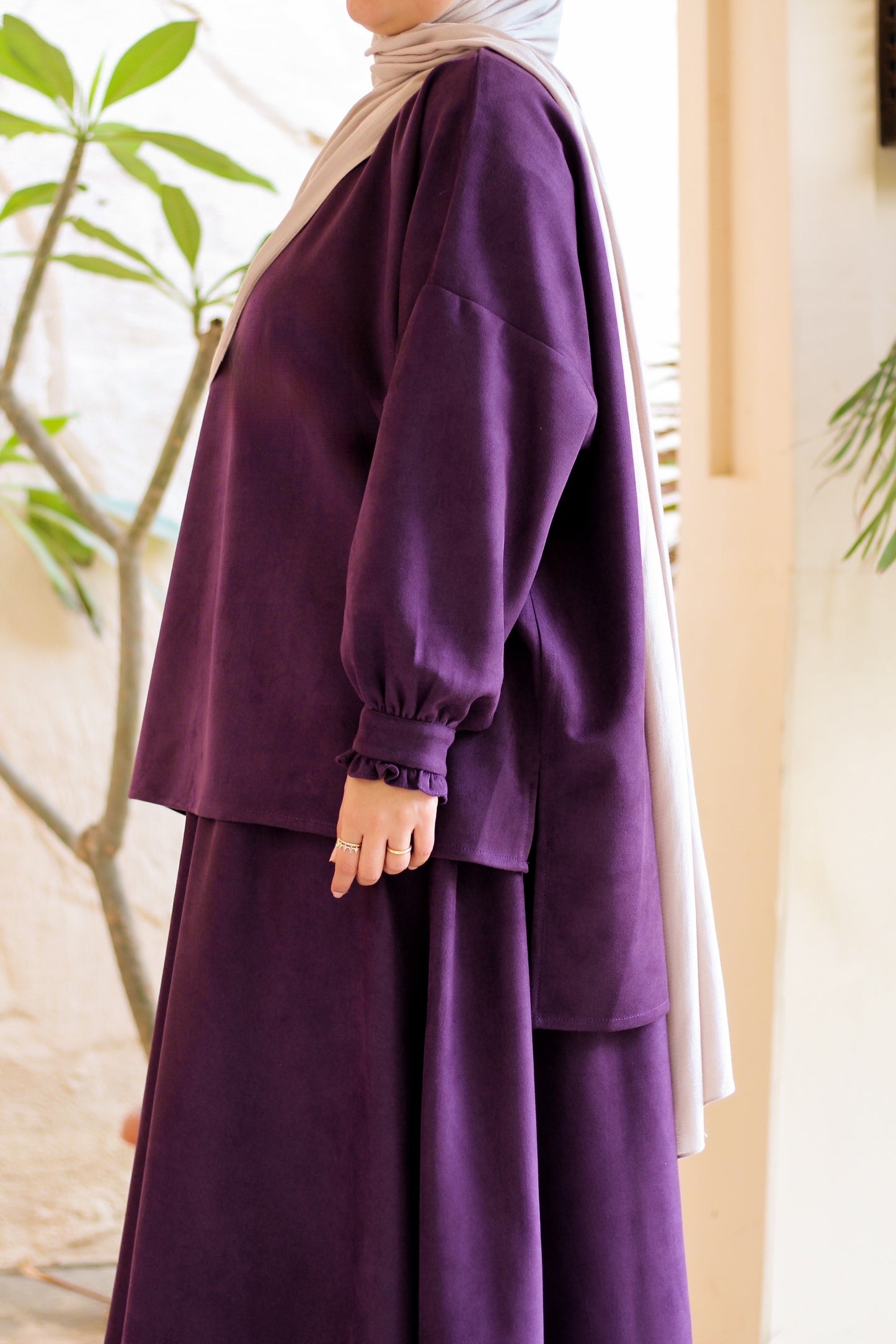 (Blouse Only) Suede Elegance